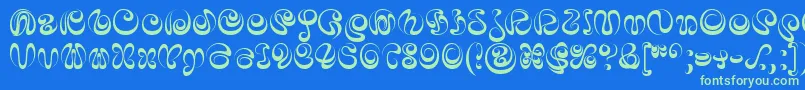 IaiAlphabet Font – Green Fonts on Blue Background