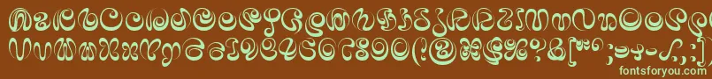 IaiAlphabet Font – Green Fonts on Brown Background