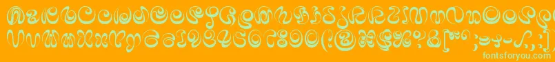 Police IaiAlphabet – polices vertes sur fond orange