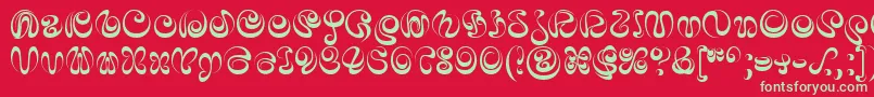 Шрифт IaiAlphabet – зелёные шрифты на красном фоне
