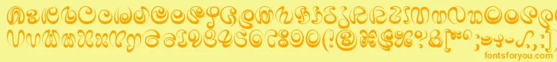 Fonte IaiAlphabet – fontes laranjas em um fundo amarelo
