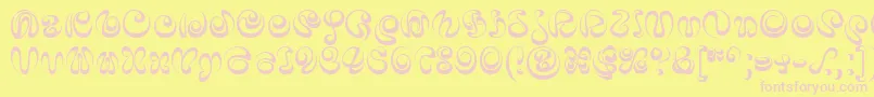 IaiAlphabet Font – Pink Fonts on Yellow Background