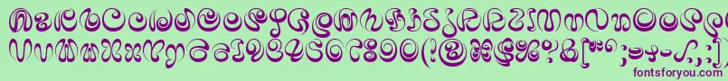 IaiAlphabet Font – Purple Fonts on Green Background