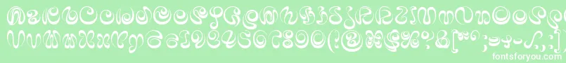 Czcionka IaiAlphabet – białe czcionki na zielonym tle
