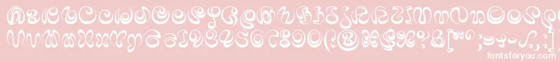 IaiAlphabet-Schriftart – Weiße Schriften auf rosa Hintergrund