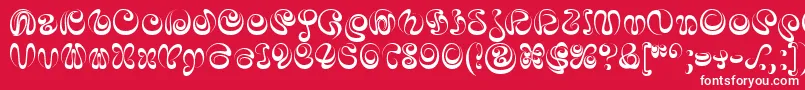 IaiAlphabet-fontti – valkoiset fontit punaisella taustalla
