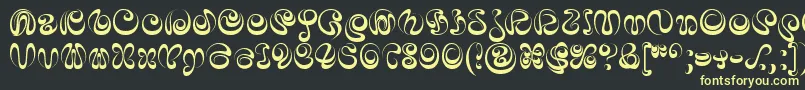 Czcionka IaiAlphabet – żółte czcionki na czarnym tle