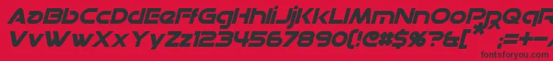 DatacronItalic Font – Black Fonts on Red Background