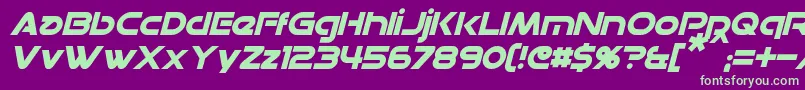 DatacronItalic Font – Green Fonts on Purple Background