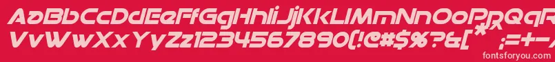Fonte DatacronItalic – fontes rosa em um fundo vermelho