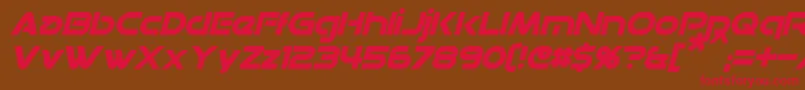 DatacronItalic-Schriftart – Rote Schriften auf braunem Hintergrund