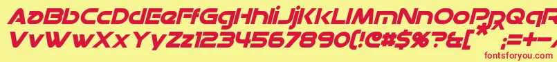 DatacronItalic Font – Red Fonts on Yellow Background