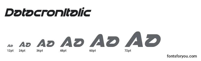 Размеры шрифта DatacronItalic