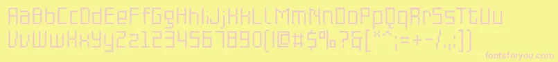 PfonlinethreeproSingle Font – Pink Fonts on Yellow Background