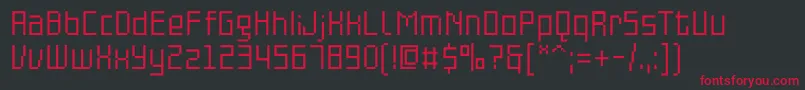 PfonlinethreeproSingle Font – Red Fonts on Black Background
