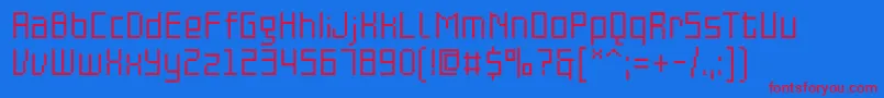 PfonlinethreeproSingle Font – Red Fonts on Blue Background