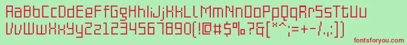 PfonlinethreeproSingle Font – Red Fonts on Green Background