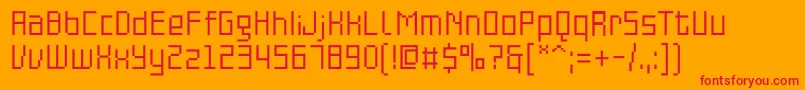 PfonlinethreeproSingle Font – Red Fonts on Orange Background