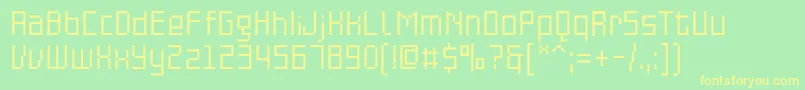 PfonlinethreeproSingle Font – Yellow Fonts on Green Background