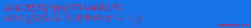 Шрифт Achafita – красные шрифты на синем фоне