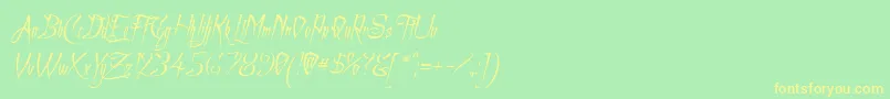 Achafita Font – Yellow Fonts on Green Background