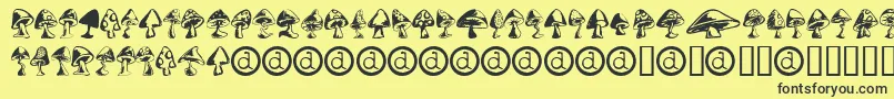 Shrooms Font – Black Fonts on Yellow Background