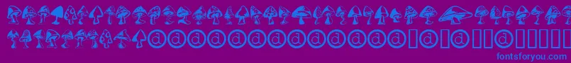 Shrooms Font – Blue Fonts on Purple Background