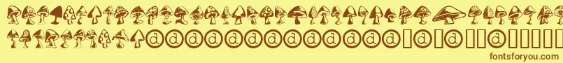 Shrooms Font – Brown Fonts on Yellow Background