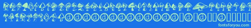 Shrooms Font – Green Fonts on Blue Background