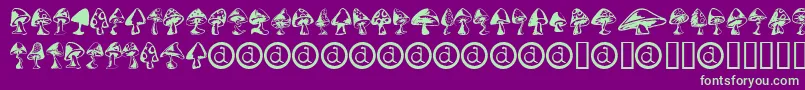 Shrooms Font – Green Fonts on Purple Background