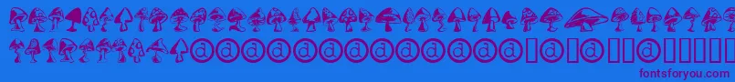 Shrooms Font – Purple Fonts on Blue Background