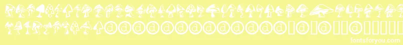 Shrooms Font – White Fonts on Yellow Background