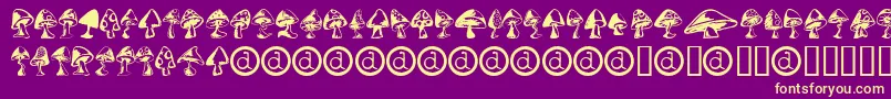 Shrooms Font – Yellow Fonts on Purple Background