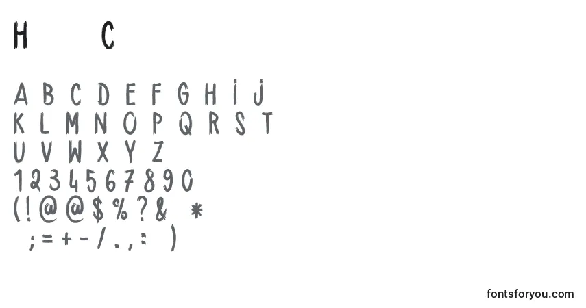 Шрифт HandbrushCre – алфавит, цифры, специальные символы