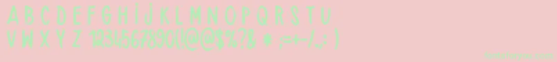 HandbrushCre-Schriftart – Grüne Schriften auf rosa Hintergrund