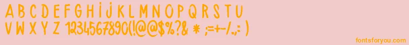 HandbrushCre Font – Orange Fonts on Pink Background