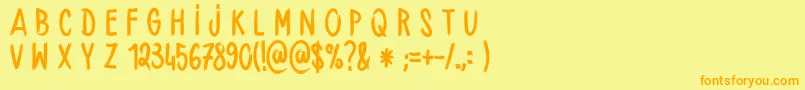 HandbrushCre Font – Orange Fonts on Yellow Background