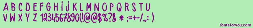 HandbrushCre Font – Purple Fonts on Green Background