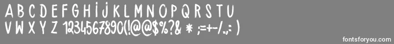 フォントHandbrushCre – 灰色の背景に白い文字