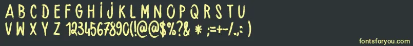 HandbrushCre Font – Yellow Fonts on Black Background