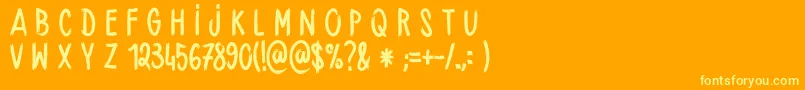 HandbrushCre Font – Yellow Fonts on Orange Background