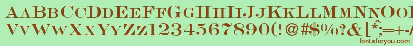 S650RomanRegular Font – Brown Fonts on Green Background