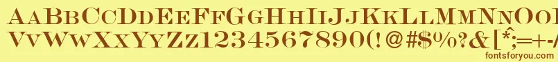 S650RomanRegular Font – Brown Fonts on Yellow Background