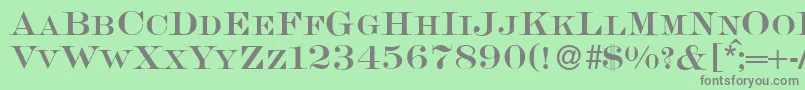 フォントS650RomanRegular – 緑の背景に灰色の文字