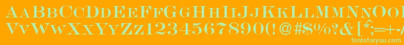 S650RomanRegular-fontti – vihreät fontit oranssilla taustalla
