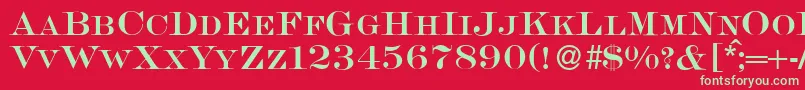 S650RomanRegular Font – Green Fonts on Red Background