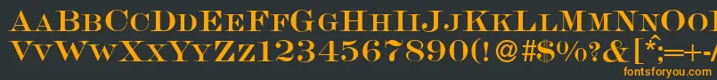 フォントS650RomanRegular – 黒い背景にオレンジの文字