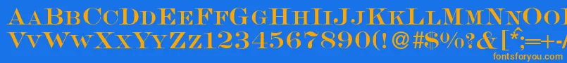 S650RomanRegular Font – Orange Fonts on Blue Background