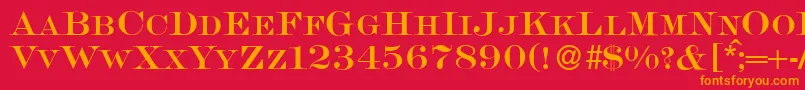 S650RomanRegular Font – Orange Fonts on Red Background