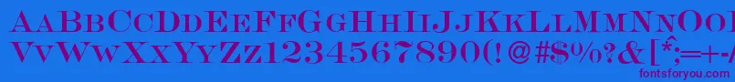 S650RomanRegular Font – Purple Fonts on Blue Background